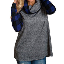 Load image into Gallery viewer, Womens Turtleneck Tops Plaid Shirts Tunic Long Sleeve Pullover Sweatshirt