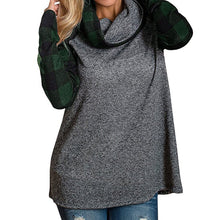 Load image into Gallery viewer, Womens Turtleneck Tops Plaid Shirts Tunic Long Sleeve Pullover Sweatshirt