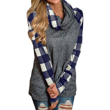 Load image into Gallery viewer, Womens Turtleneck Tops Plaid Shirts Tunic Long Sleeve Pullover Sweatshirt