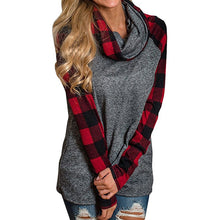 Load image into Gallery viewer, Womens Turtleneck Tops Plaid Shirts Tunic Long Sleeve Pullover Sweatshirt
