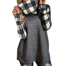Load image into Gallery viewer, Womens Turtleneck Tops Plaid Shirts Tunic Long Sleeve Pullover Sweatshirt